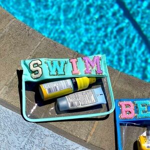 Chenille Letter Clear Pouch ~ in SWIM🌊